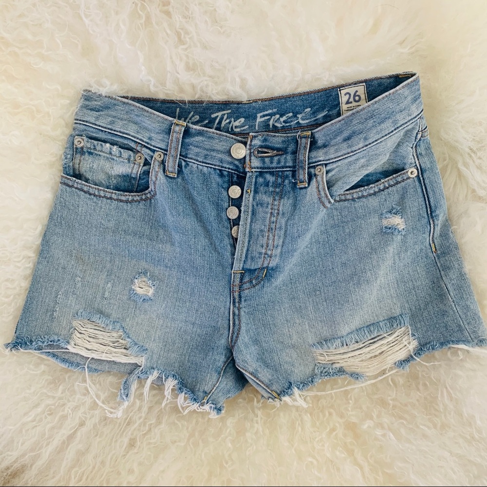 Free People High Waisted Denim Shorts